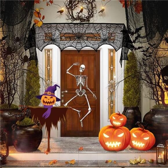 38pcs Halloween Decorations Banner Indoor Set Halloween Table Cover Creepy Cloth - Picture 4 of 7